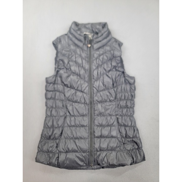 Athleta Jackets & Blazers - Athleta Vest Womens Medium Gray Goose Down Quilted Puffer Full Zip Warm Outdoor
